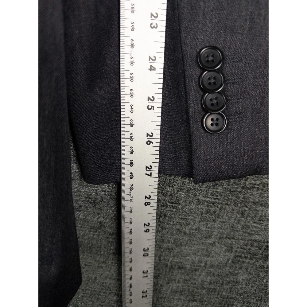 Banana Republic‎ Tailored Fit Blazer Mens 42L Gray 2 Button 100% Wool Business